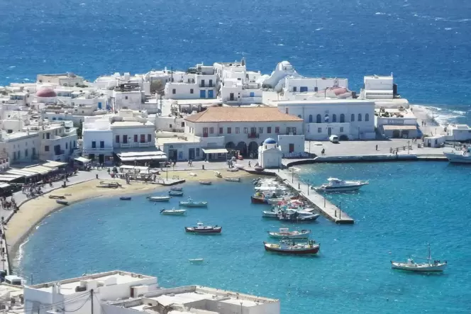 Beliebte griechische Insel: Mykonos.