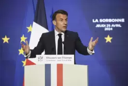 Emmanuel Macron bei seiner Grundsatzrede. 